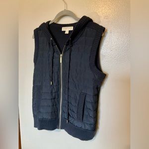 Michael Michael Kors, Navy Hooded Vest, Women’s Large